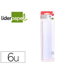BARRA TERMOFUSIBLE LIDERPAPEL DE 11 MM DE DIAMETRO X 200 MM DE LARGO BLISTER DE 6 UDS PG14 162998