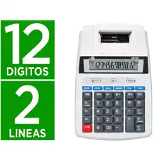 Material CALCULADORA LIDERPAPEL IMPRESORA PANTALLA PAPEL 57 MM 12 DIG. IMPRESION BICOLOR BLANCA 235X155X62 MM XF36 163438