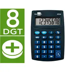 Material CALCULADORA LIDERPAPEL BOLSILLO XF02 8 DIGITOS PILAS COLOR AZUL 99X64X9 MM XF02 163467