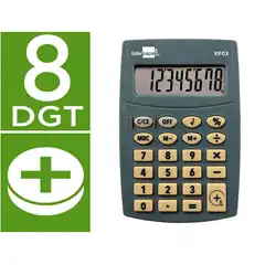 CALCULADORA LIDERPAPEL BOLSILLO XF03 8 DIGITOS PILAS COLOR GRIS 99X64X9 MM XF03 163468