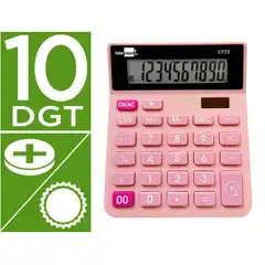 Material CALCULADORA LIDERPAPEL SOBREMESA XF23 10 DIG. SOLAR Y PILAS COLOR ROSA 127X105X24 MM XF23 163488