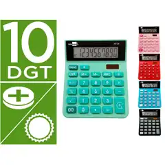 Material CALCULADORA LIDERPAPEL SOBREMESA XF25 10 DIGITOS SOLAR Y PILAS 127X105X24 MM EXPOSITOR DE 10 UDS XF25 163490