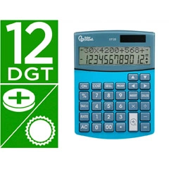 CALCULADORA LIDERPAPEL SOBREME SA XF28 12 DIGITOS DOS LINEAS COSTE VENTA MARGEN Y TASAS SOLAR Y PILAS AZUL 155X115X25 MM XF28 163493