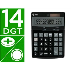CALCULADORA LIDERPAPEL SOBREMESA XF31 14 DIGITOS SOLAR Y PILAS COLOR NEGRO 170X122X35 MM XF31 163496