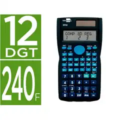 CALCULADORA LIDERPAPEL CIENTIFICA XF32 12 DIGITOS 240 FUNCIONES CON T. SOLAR Y PILAS COLOR AZUL 156X85X20 XF32 163497