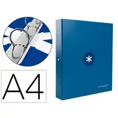 Material CARPETA ANTARTIK A4 FORRADA 4 ANILLAS 25 MM REDONDAS COLOR AZUL OSCURO KA66 163527