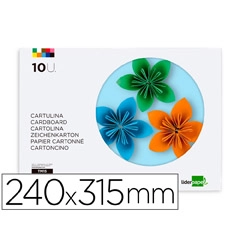 BLOC TRABAJOS MANUALES LIDERPAPEL CARTULINA 240X315MM 10 HJ 5 COLORES NEON + 5 COLORES INTENSOS TM15 163902
