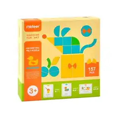 Material PUZLE MIDEER FIGURAS GEOMETRICAS FIELTRO 157 PIEZAS MD4145 164146
