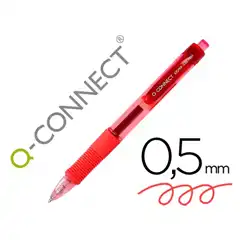 BOLIGRAFO Q-CONNECT SIGMA RETRACTIL CON SUJECION DE CAUCHO TINTA GEL 0,5 MM COLOR ROJO KF00383 164173