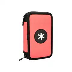 PLUMIER ESCOLAR ANTARTIK DOBLE CREMALLERA COLOR CORAL 28 PIEZAS TK71 165908