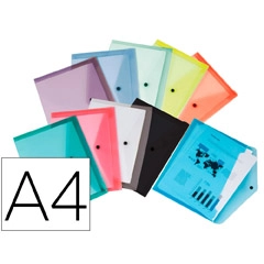 Material CARPETA LIDERPAPEL DOSSIER BROCHE TRANSPARENTE DIN A4 PAQ. DE 12 UDS COLORES SURTIDOS DS90 166152