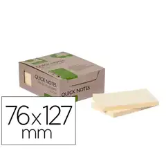 Material BLOC DE NOTAS ADHESIVAS QUITA Y PON Q-CONNECT 76X127 MM AMARILLO EN CAJA CARTON KF17322 166210