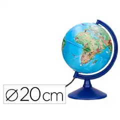 GLOBO TERRAQUEO LIDERPAPEL CON LUZ FISICO Y POLITICO CON ANIMALES DIAMETRO 20 CM GL05 166373