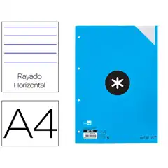 RECAMBIO A4 100 HJ 100G/M2 RAYADO HORIZONTAL 4 TALADROS BANDAS DE 5 COLORES ANTARTIK RX12 166448