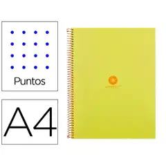 Material CUADERNO ESPIRAL A4 MICRO ANTARTIK DOTS T. FORRADA 80H 90 GR RAYADO PUNTOS 1 BANDA 4 TALADROS AMARILLO KB49 166557