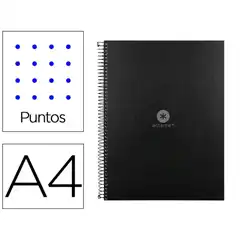 Material CUADERNO ESPIRAL A4 MICRO ANTARTIK DOTS T. FORRADA 80H 90 GR RAYADO PUNTOS 1 BANDA 4 TALADROS NEGRO KB51 166559