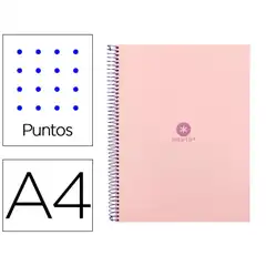 Material CUADERNO ESPIRAL A4 MICRO ANTARTIK DOTS T. FORRADA 80H 90 GR RAYADO PUNTOS 1 BANDA 4 TALADROS ROSA KB52 166560