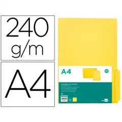 SUBCARPETA CARTULINA LIDERPAPEL A4 PESTAÑA INFERIOR 240G/M2 COLOR AMARILLO SC47 167195