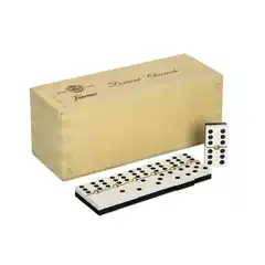 DOMINO CHAMELO FOURNIER FICHA CELULOIDE EN CAJA DE MADERA 130012235 167322