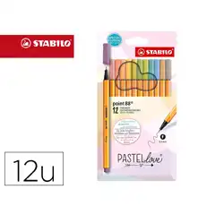 ROTULADOR STABILO PUNTA DE FIBRA POINT 88 PASTEL LOVE 12 UDS COLORES 8812-7-7 167475