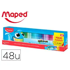ROTULADORES COLOR PEPS OCEAN ESTUCHE DE 48 UND. MAPED (845727) 167934
