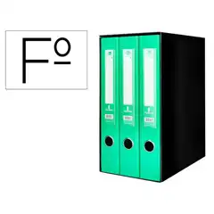 MODULO LIDERPAPEL 3 ARCHIVADORES Fº 2 ANILLAS MECANISMO DE PALANCA 52MM VERDE PASTEL MD36 168337