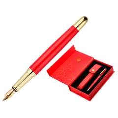Material PLUMA Y ESTUCHE CUERO BELIUS PASSION DOR ALUMINIO TEXTURA CEPILLADA COLOR ROJO Y DORADO TINTA AZUL CAJA DE DISEÑO LIDERPAPEL BB235 168819
