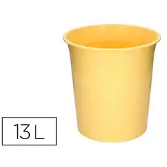 PAPELERA PLASTICO Q-CONNECT AMARILLO PASTEL OPACO 13 LITROS 275X285 MM KF17154 169172