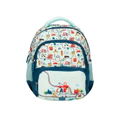 MOCHILA ESCOLAR LIDERPAPEL MULTIBOLSILLO INFANTIL AZUL CARS 350X110X270 MM ME43 169407