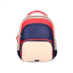 MOCHILA ESCOLAR LIDERPAPEL MULTIBOLSILLO INFANTIL AZUL MARINO ROJO BEIGE 350X110X270 MM ME45 169409