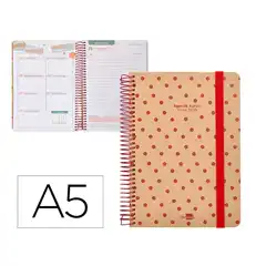 Material AGENDA ESCOLAR LIDERPAPEL AÑO 24 - 25 ESCOLAR CLASSIC SMILE DÍA PÁGINA A5 PAPEL FSC BANDA ELASTICA LP427 169748