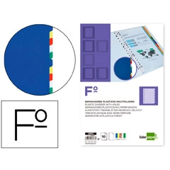 SEPARADOR LIDERPAPEL PLASTICO JUEGO DE 10 SEPARADORES Fº 16 TALADROS SP01 16976