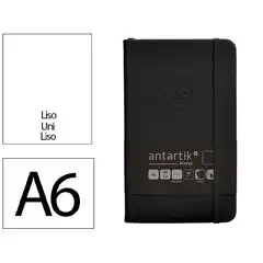Material CUADERNO CON GOMILLA ANTARTIK NOTES TAPA DURA A6 HOJAS LISAS NEGRO 100 HOJAS 80 GR FSC TW09 169976