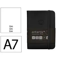 Material CUADERNO CON GOMILLA ANTARTIK NOTES TAPA DURA A7 HOJAS LISAS NEGRO 80 HOJAS 80 GR FSC TW12 169979