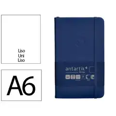 Material CUADERNO CON GOMILLA ANTARTIK NOTES TAPA DURA A6 HOJAS LISAS AZUL MARINO 100 HOJAS 80 GR FSC TW21 169988