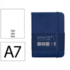 Material CUADERNO CON GOMILLA ANTARTIK NOTES TAPA DURA A7 HOJAS LISAS AZUL MARINO 80 HOJAS 80 GR FSC TW24 169991