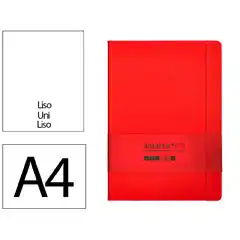 Material CUADERNO CON GOMILLA ANTARTIK NOTES TAPA DURA A4 HOJAS LISAS ROJO 100 HOJAS 80 GR FSC TW25 169992