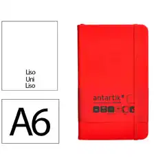 Material CUADERNO CON GOMILLA ANTARTIK NOTES TAPA DURA A6 HOJAS LISAS ROJO 100 HOJAS 80 GR FSC TW33 170000