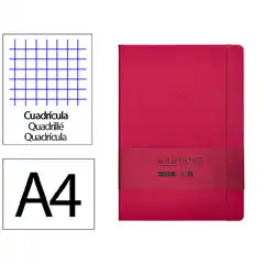 Material CUADERNO CON GOMILLA ANTARTIK NOTES TAPA DURA A4 HOJAS CUADRICULA BURDEOS 100 HOJAS 80 GR FSC TW52 170019