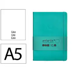 Material CUADERNO CON GOMILLA ANTARTIK NOTES TAPA DURA A5 HOJAS LISAS TURQUESA 100 HOJAS 80 GR FSC TW65 170032
