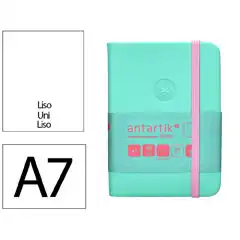 Material CUADERNO CON GOMILLA ANTARTIK NOTES TAPA DURA A7 HOJAS LISAS ROSA Y TURQUESA 80 HOJAS 80 GR FSC TX33 170099
