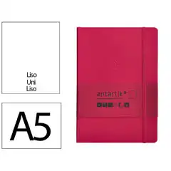 Material CUADERNO CON GOMILLA ANTARTIK NOTES TAPA BLANDA A5 HOJAS LISAS BURDEOS 80 HOJAS 80 GR FSC TX74 170140