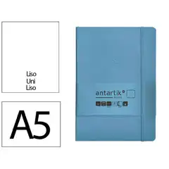 Material CUADERNO CON GOMILLA ANTARTIK NOTES TAPA BLANDA A5 HOJAS LISAS AZUL CLARO 80 HOJAS 80 GR FSC TX88 170154