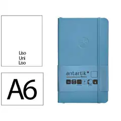 Material CUADERNO CON GOMILLA ANTARTIK NOTES TAPA BLANDA A6 HOJAS LISAS AZUL CLARO 100 HOJAS 80 GR FSC TX92 170158