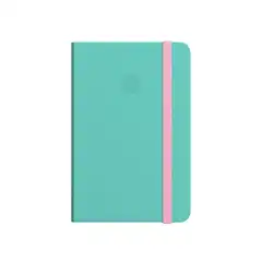 Material CUADERNO CON GOMILLA ANTARTIK NOTES TAPA BLANDA A6 HOJAS LISAS ROSA Y TURQUESA 100 HOJAS 80 GR FSC TY21 170186