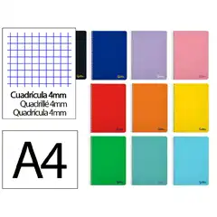CUADERNO ESPIRAL LIDERPAPEL Fº SMART T. BLANDA 80H 60GR CUADRO 4 MM CON MARGEN COLORES SURTIDOS BF01 8194