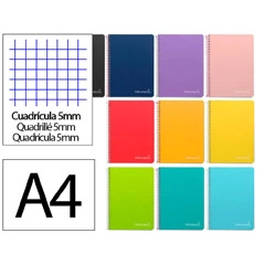 CUADERNO ESPIRAL LIDERPAPEL A4 WITTY TAPA DURA 80H 90GR 5MM BF64 171917