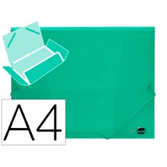 CARPETA LIDERPAPEL GOMAS SOLAPAS 34963 PP DIN A4 VERDE TRANSLUCIDO CG70 19995