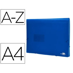 CARPETA LIDERPAPEL CLASIFICADOR FUELLE 32112 PP DIN A4 AZUL TRANSPARENTE 13 DEPARTAMENTOS FU12 20958