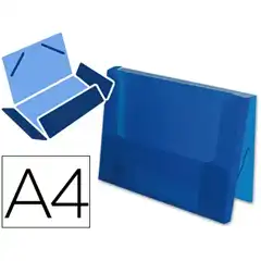 CARPETA LIDERPAPEL PORTADOCUMENTOS GOMAS 36932 PP DIN A4 AZUL TRANSLUCIDO -LOMO 25 MM SS22 20963
